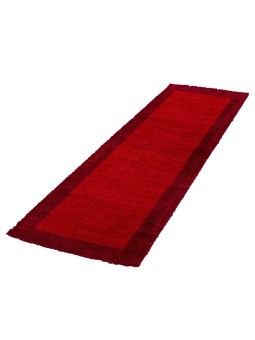 Hochflor Langflor Wohnzimmer Shaggy Teppich 2 Farbig Rot und Bordeaux Größe  60x110 cm