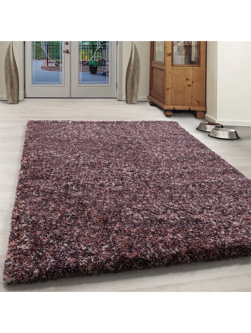 Facet voorkant oplichter Hoogpolig tapijt hoge kwaliteit hoogpolige woonkamer roze paars taupe crème  gemêleerd